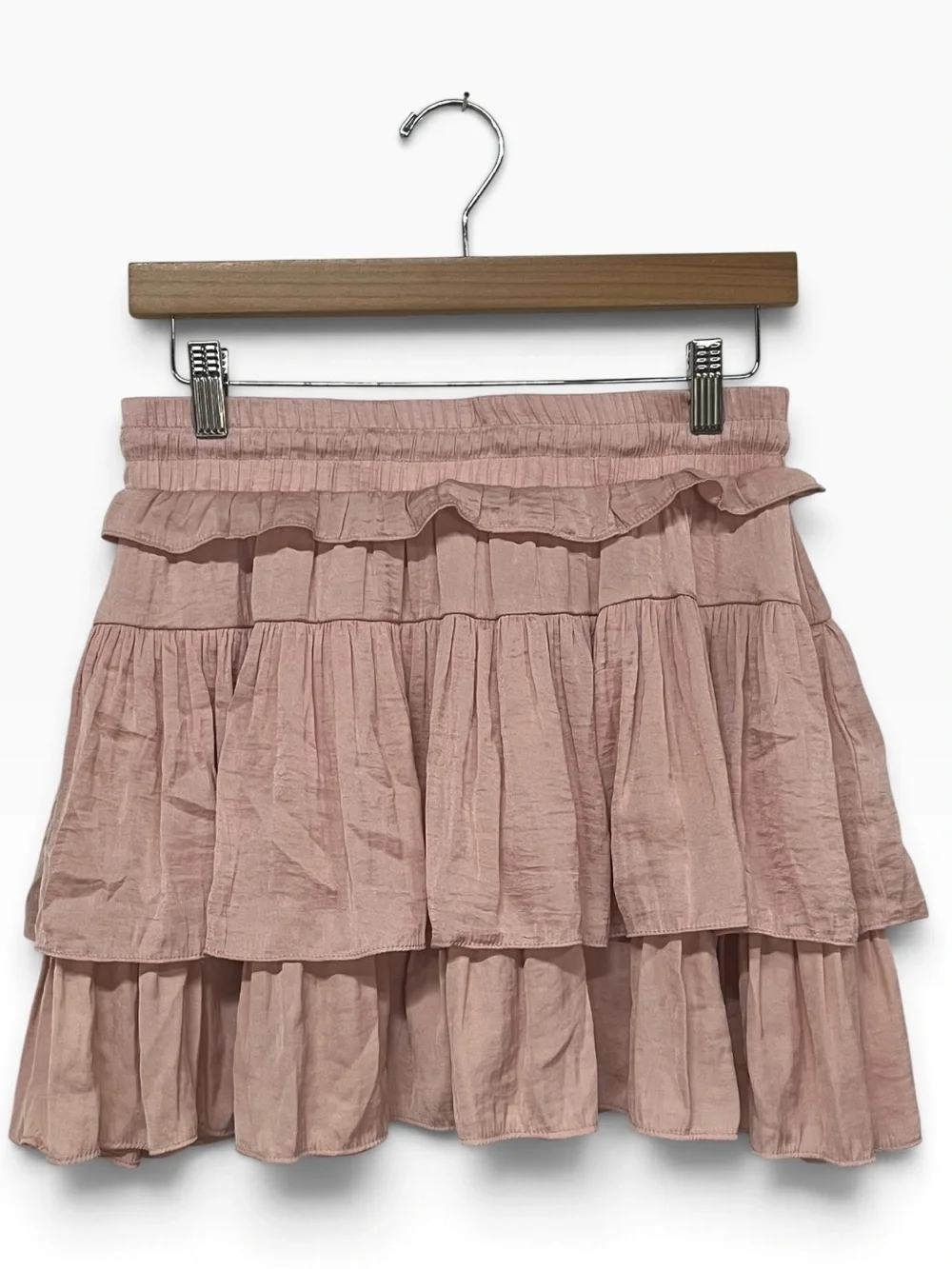 Day + Moon | Dusty Pink Ruffle Drawstring Skirt Skort L